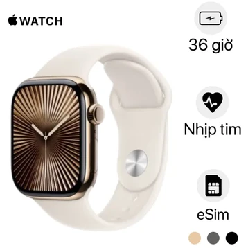 Apple Watch Series 10 42mm 4G Viền Titan Dây Cao Su Size S/M | Chính hãng Apple Việt Nam