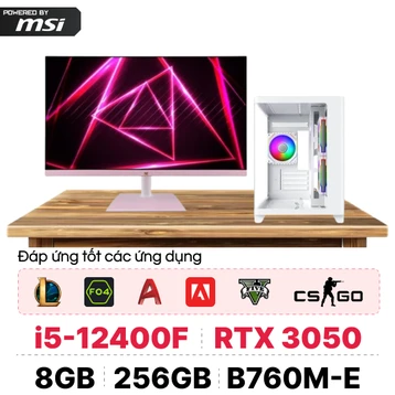 PC CPS Gaming Intel i5 Gen 12 kèm màn hình - Trắng Hồng