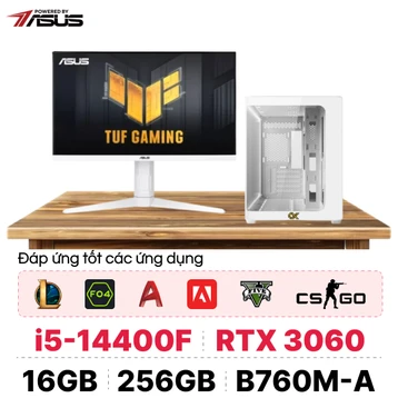 PC CPS X ASUS Gaming Intel I5 Gen 14 kèm màn hình - Trắng