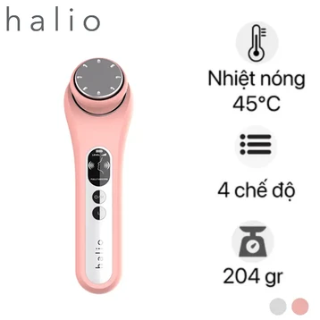 Máy massage đẩy tinh chất nâng cơ mặt nóng lạnh Halio Ion Hot & Cool Beauty Device - Coral Limited Edition