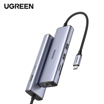 Hub chuyển đổi Ugreen USB-C to 2 x USB-A 3.0 + HDMI + RJ45 + SD&TF + PD 90568