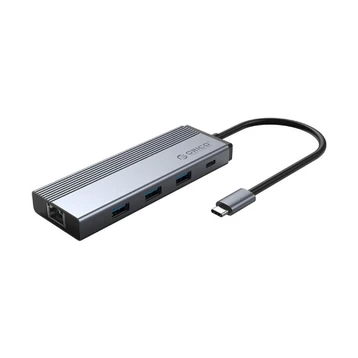 Hub USB-C Orico 5SXRJ-GY 5 in 1 (RJ45) PD-100W
