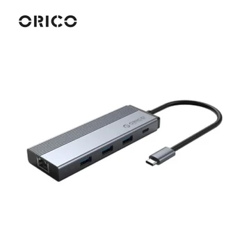 Hub USB-C Orico 5SXRJ-GY 5 in 1 (RJ45) PD-100W
