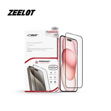 Dán kính cường lực màn hình Apple iPhone 16 Plus/ 15 Plus Zeelot Solidsleek Full Cao Cấp