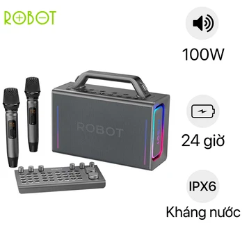 Loa Bluetooth Karaoke Robot RB90 100W (Kèm 2 micro)