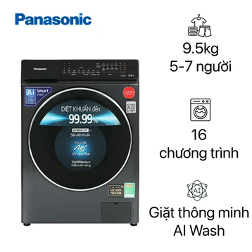 Máy giặt sấy Panasonic cửa ngang giặt 9.5kg - sấy 2kg 2022 (NA-V95FR1BVT)