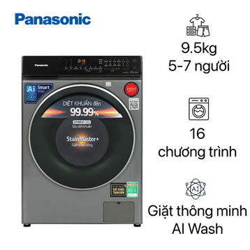 Máy giặt sấy Panasonic giặt 9kg - sấy 6kg 2022 (NA-S106FC1LV)