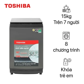 Máy giặt Toshiba cửa trên 15kg 2024 (AW-DUM1600LV(SG))