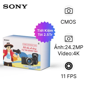Bộ Kit LiveStream/Vlog Sony ZV-E10 + Lens 18-105mm F4 G