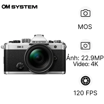 Máy ảnh OM SYSTEM OM-3 (kèm ống kính M.Zuiko Digital ED 12-45mm F4 PRO)