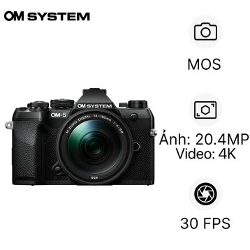 Máy ảnh OM SYSTEM OM-5 Mark II (kèm ống kính M.Zuiko Digital ED 14-150mm F4-5.6 II)