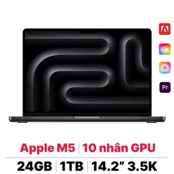 MacBook Pro 14 M5 10CPU 10GPU 24GB 1TB Sạc 70W | Chính hãng Apple Việt Nam