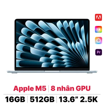 MacBook Air M5 13 inch 2026 10CPU 8GPU 16GB 512GB Sạc 70W | Chính hãng Apple Việt Nam