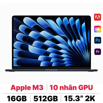 MacBook Air M3 15 inch 2024 8CPU 10GPU 16GB - 512GB Sạc 70W | Chính hãng Apple Việt Nam