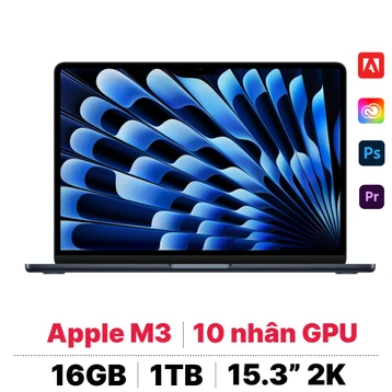 MacBook Air 15 inch M3 16GB - 1TB 2024 Sạc 70W | Chính hãng Apple Việt Nam