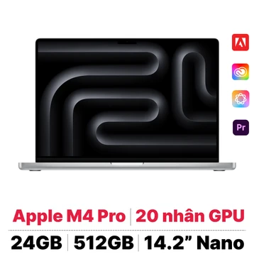 MacBook Pro 14 M4 Pro 14CPU 20GPU 24GB 512GB Nano | Chính hãng Apple Việt Nam