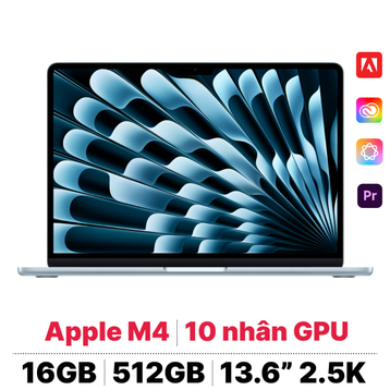 MacBook Air M4 13 inch 2025 10CPU 10GPU 16GB 512GB Sạc 70W - Cũ Xước Cấn