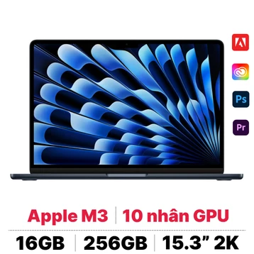 MacBook Air M3 15 inch 2024 16GB - 256GB sạc 70W | Chính hãng Apple Việt Nam