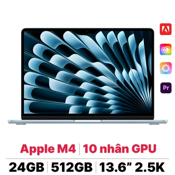 MacBook Air M4 13 inch 2025 10CPU 10GPU 24GB 512GB | Chính hãng Apple Việt Nam