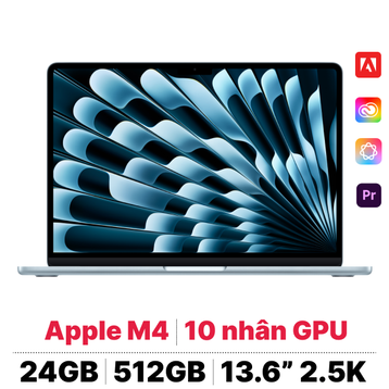 MacBook Air M4 13 inch 2025 10CPU 10GPU 24GB 512GB | Giá rẻ, trả