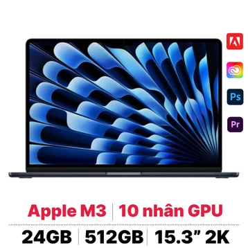 MacBook Air M3 15 inch 2024 24GB - 512GB Sạc 70W | Chính hãng Apple Việt Nam