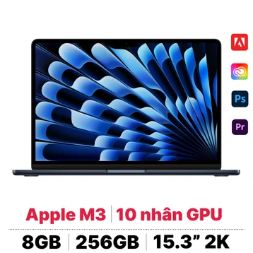MacBook Air M3 15 inch 2024 8CPU 10GPU 8GB 256GB - Cũ Xước Cấn