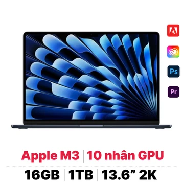 MacBook Air M3 13 inch 2024 8CPU 10GPU 16GB 1TB | Chính hãng Apple Việt Nam