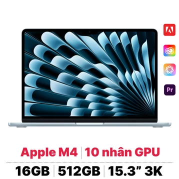 MacBook Air M4 15 inch 2025 10CPU 10GPU 16GB 512GB - Cũ Xước Cấn