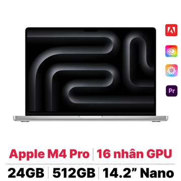 MacBook Pro 14 M4 Pro 12CPU 16GPU 24GB 512GB Nano Sạc 96W | Chính hãng Apple Việt Nam