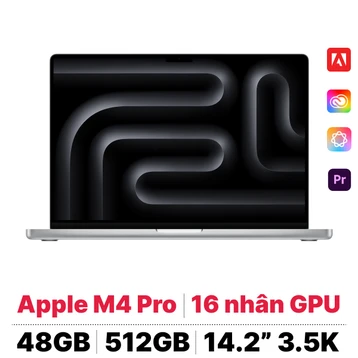 MacBook Pro 14 M4 Pro 12CPU 16GPU 48GB 512GB Sạc 70W | Chính hãng Apple Việt Nam