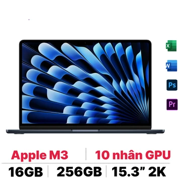 Macbook Air M3 15 inch 2024 8CPU 10GPU 16GB 256GB sạc 35W | Chính hãng Apple Việt Nam