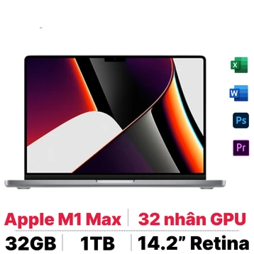 Macbook Pro 14 inch 2021 M1 Max 10 CPU - 32 GPU 32GB 1TB sạc 96W | Chính hãng Apple Việt Nam