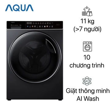 Máy giặt Aqua cửa ngang 11kg 2023 (AQD-DDW1100J.BK)