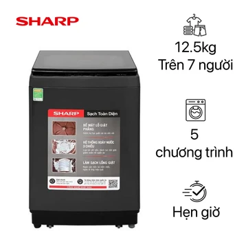 Máy giặt Sharp cửa trên 12.5Kg 2024 (ES-TM125CN-MR)