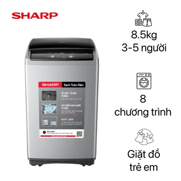 Máy giặt Sharp cửa trên 8.5Kg 2023 (ES-Y85HV-S)