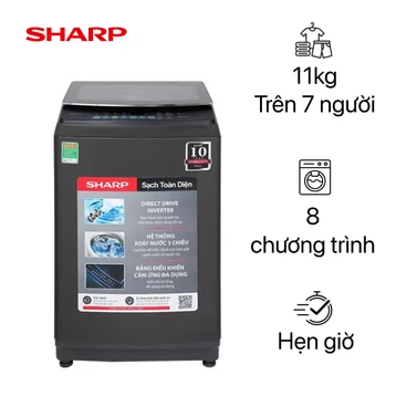 Máy giặt Sharp cửa trên 11Kg 2025 (ES-TM110CD-DS)