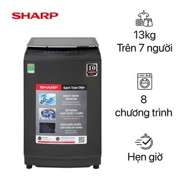 Máy giặt Sharp cửa trên 13Kg 2025 (ES-TM130CD-DS)