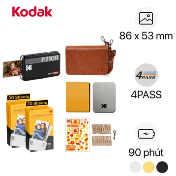 Máy in ảnh Kodak Mini 2 P210R - Combo phụ kiện