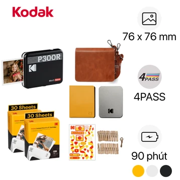 Máy in ảnh Kodak Mini 3 P300R - Combo phụ kiện