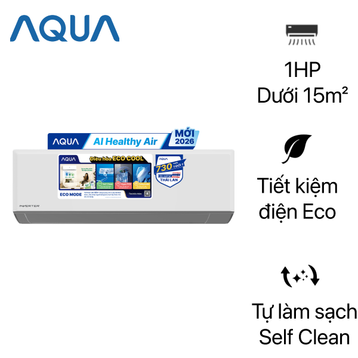 Máy lạnh Aqua 1.0HP inverter 2026 (AQA-RV10EA)