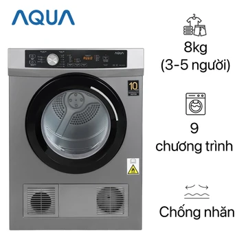 Máy giặt sấy Aqua thông hơi 8kg 2022 (AQH-V800H.SS)