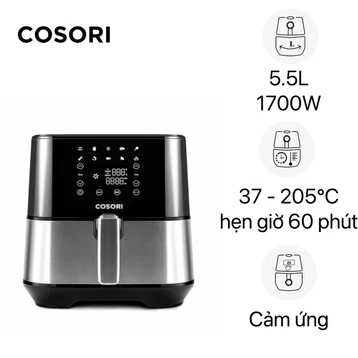 Nồi chiên không dầu Cosori CP258-AF-RAM 5.5L vỏ thép