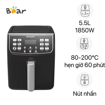 Nồi chiên không dầu SHARP KF-AF55EV-BK 5.5L