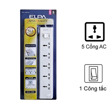 Ổ cắm điện Elpa ESL-VNC55 (5 cổng AC- 1 công tắc)