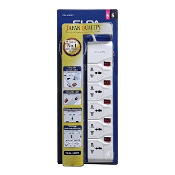 Ổ cắm điện Elpa ESL-VNI33 (3 cổng AC - 5 USB - 1 công tắc)