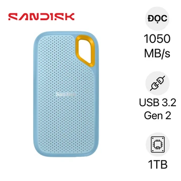 Ổ cứng di động SSD Sandisk E61 Extreme V2 Sky Blue 1TB