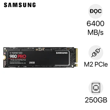 Ổ cứng SSD Samsung 980 Pro PCIe NVMe Gen 4.0 x 4 250GB