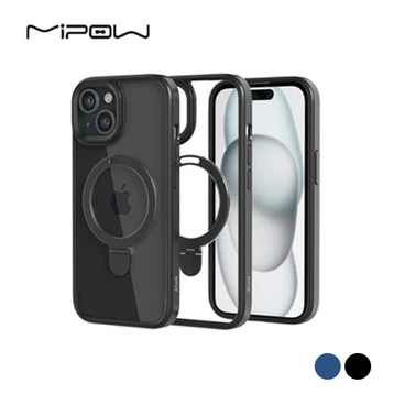 Ốp lưng iPhone 16e/15/14/13 Mipow Ring Holder Clear