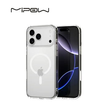 Ốp lưng iPhone 17 Pro Max Mipow Button Control Tempered Glass With Magsafe Transparent