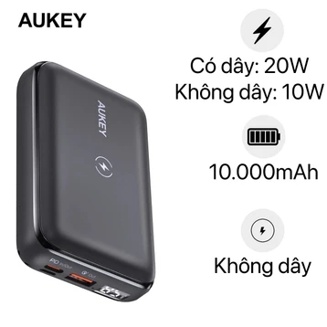 Pin sạc dự phòng tích hợp sạc không dây Aukey 10.000 mAh PB-WL01s - Cũ
